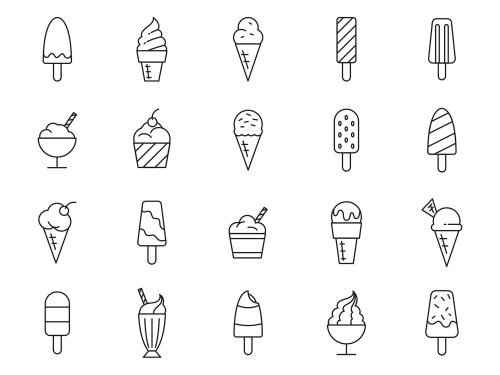 Ice Cream Types Icons