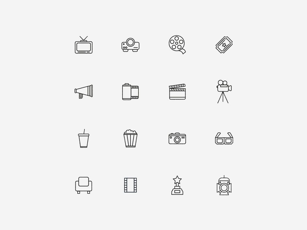 Line Vector Cinema Icons