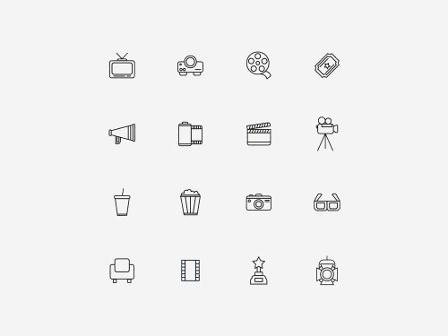 Line Vector Cinema Icons