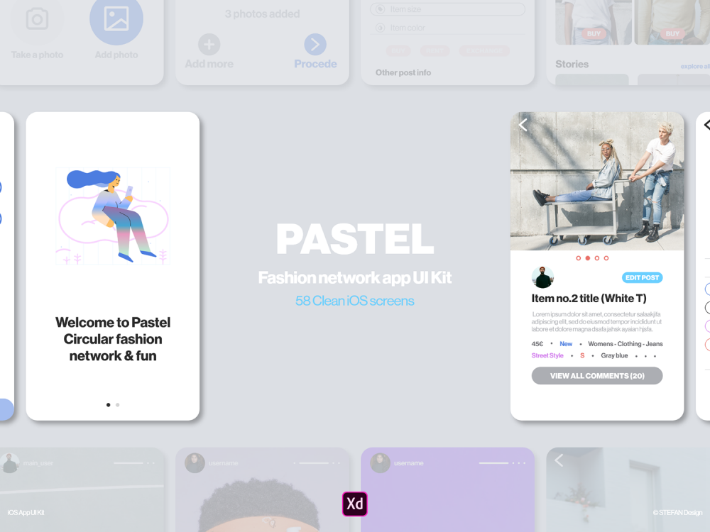 Pastel UI Kit - Fashion Circular Network App