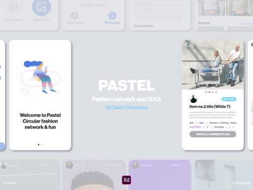 Pastel UI Kit - Fashion Circular Network App
