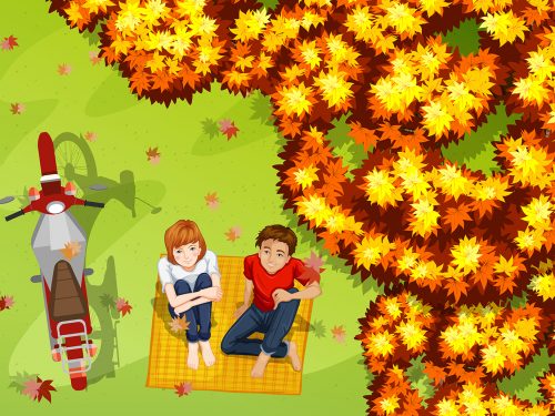 People in the Park Vector Illustration