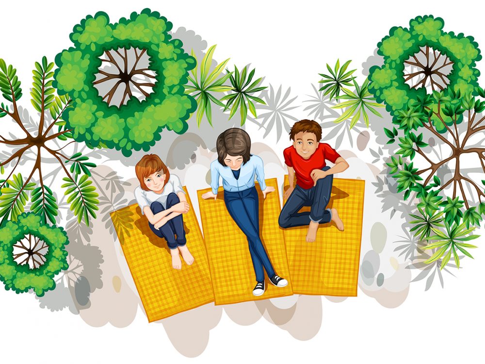 People in the Park Vector Illustration