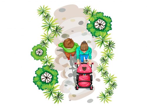 People in the Park Vector Illustration