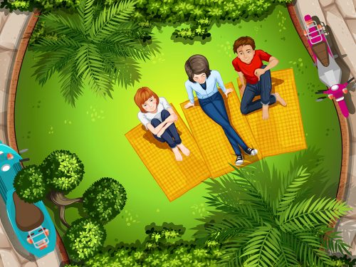 People in the Park Vector Illustration