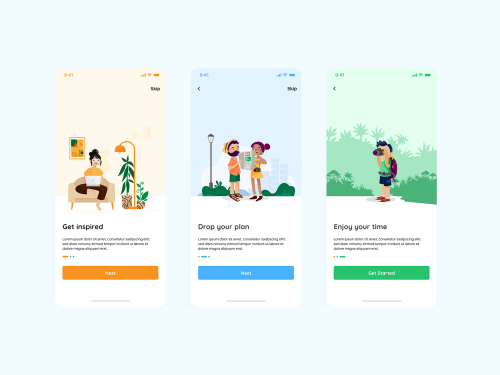 Travel App Onboarding Screens