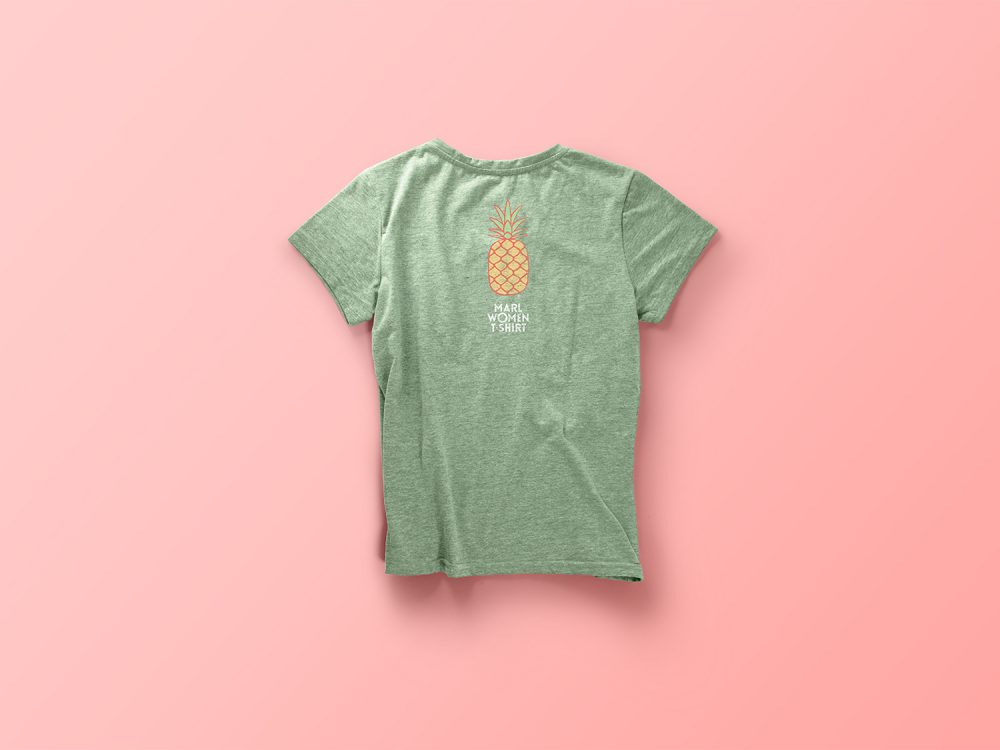 Woman Marl T-Shirt PSD Mockup
