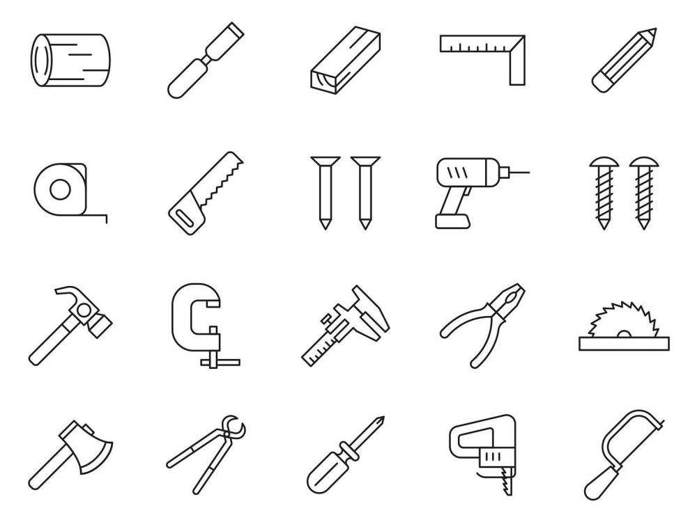 Woodworking Tools Vector Icons