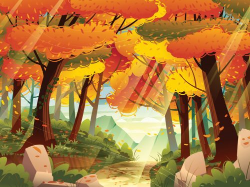 Autumn Scenery Vector Illustration