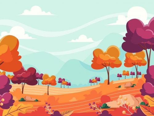 Autumn Scenery Vector Illustration