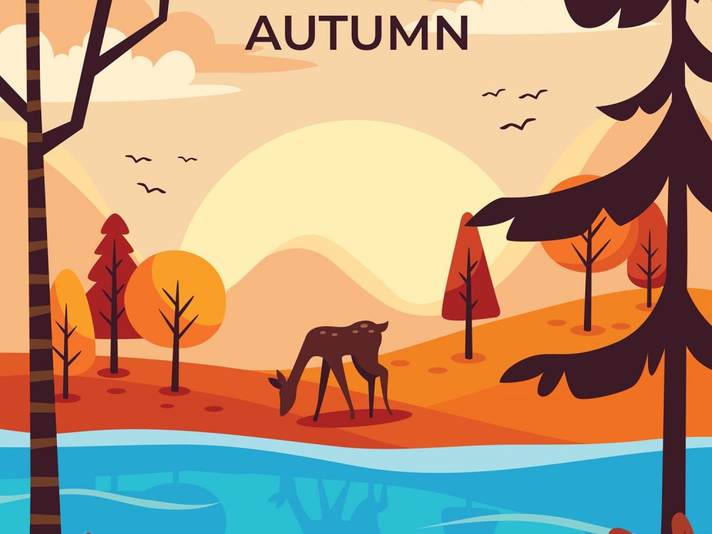 Autumn Scenery Vector Illustration