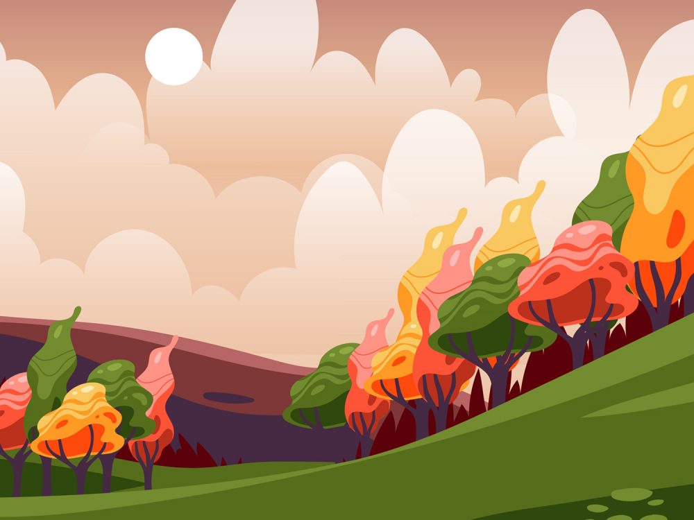 Autumn Scenery Vector Illustration