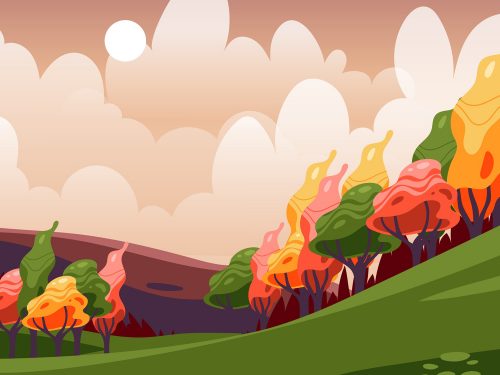 Autumn Scenery Vector Illustration