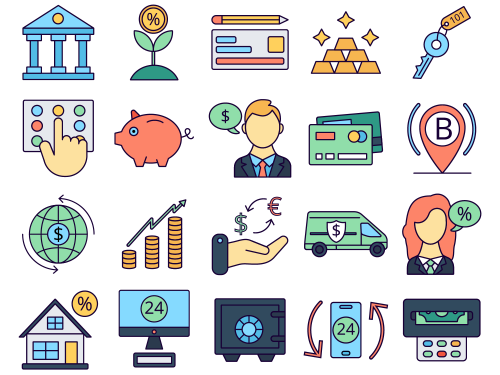 Banking Vector Free Icon Set