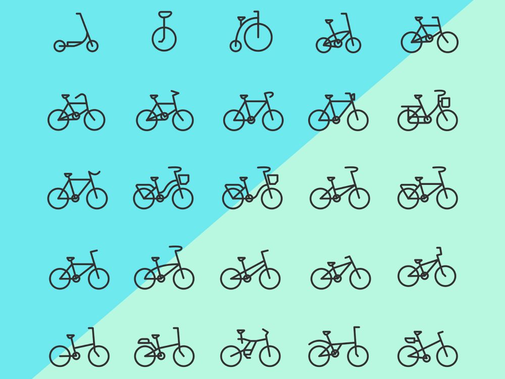 Bicycle Line Vector Icons