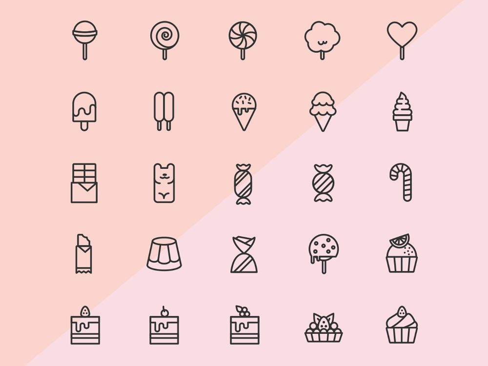Candy & Pastry Icons Free Vector Icons