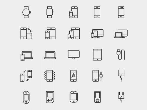 Device Vector Line Icons