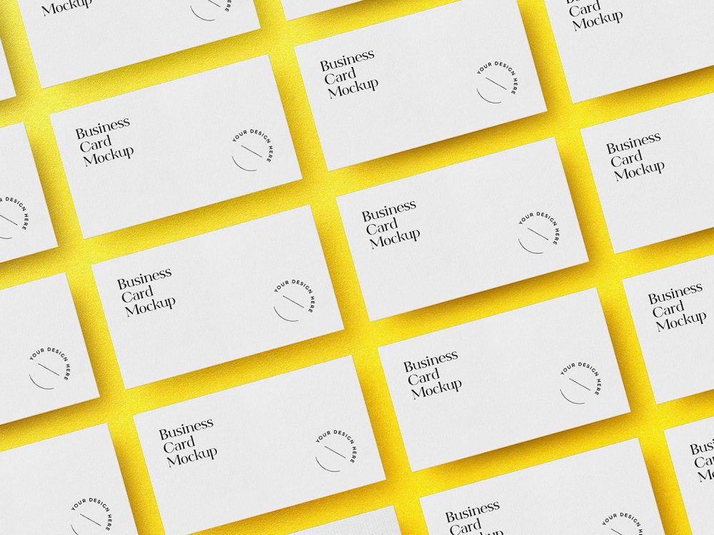 Free Business Cards Grid Mockup