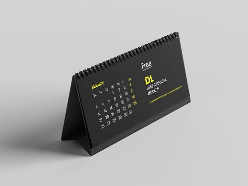 Free DL Desktop Calendar Mockup