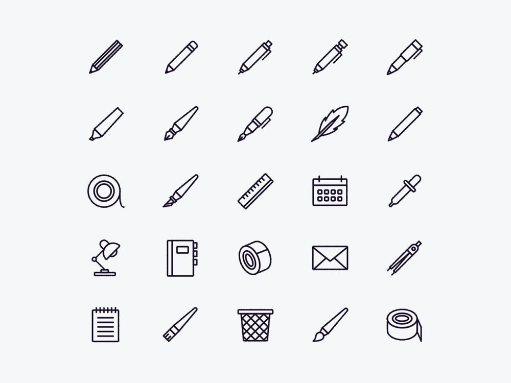 Free Stationery Vector Icons
