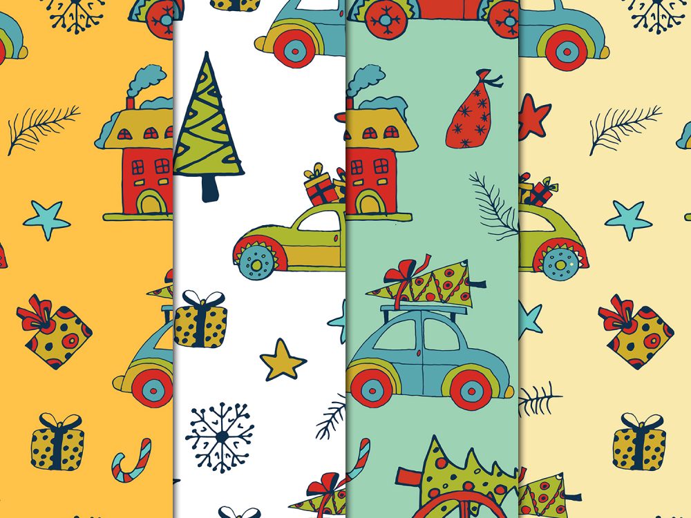 Happy New Year Illustration Vector Free Pattern