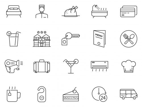 Hotel & Restaurant Vector Icons