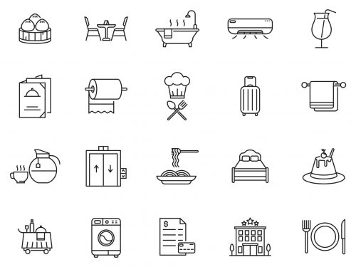 Hotel & Restaurant Vector Icons