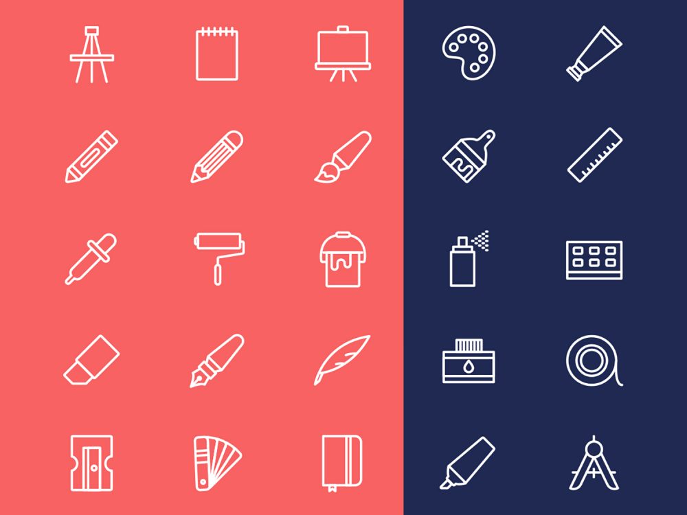 Line Art Tools Vector Icons