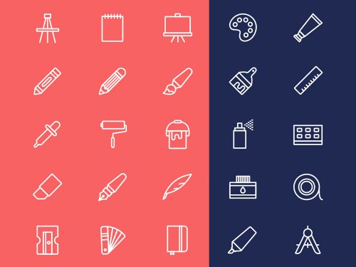 Line Art Tools Vector Icons