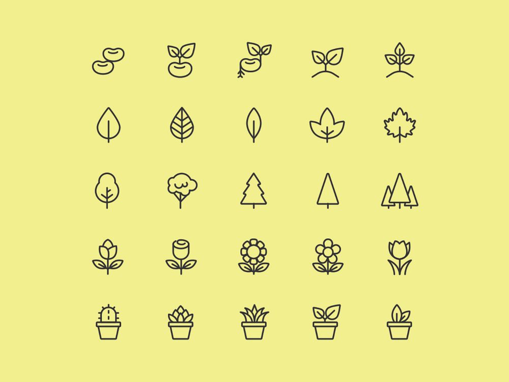 Plants Vector Free Icon Set