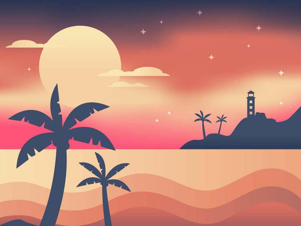 Tropical Landscape Illustration