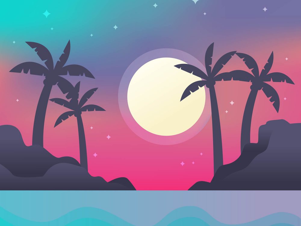 Tropical Landscape Illustration