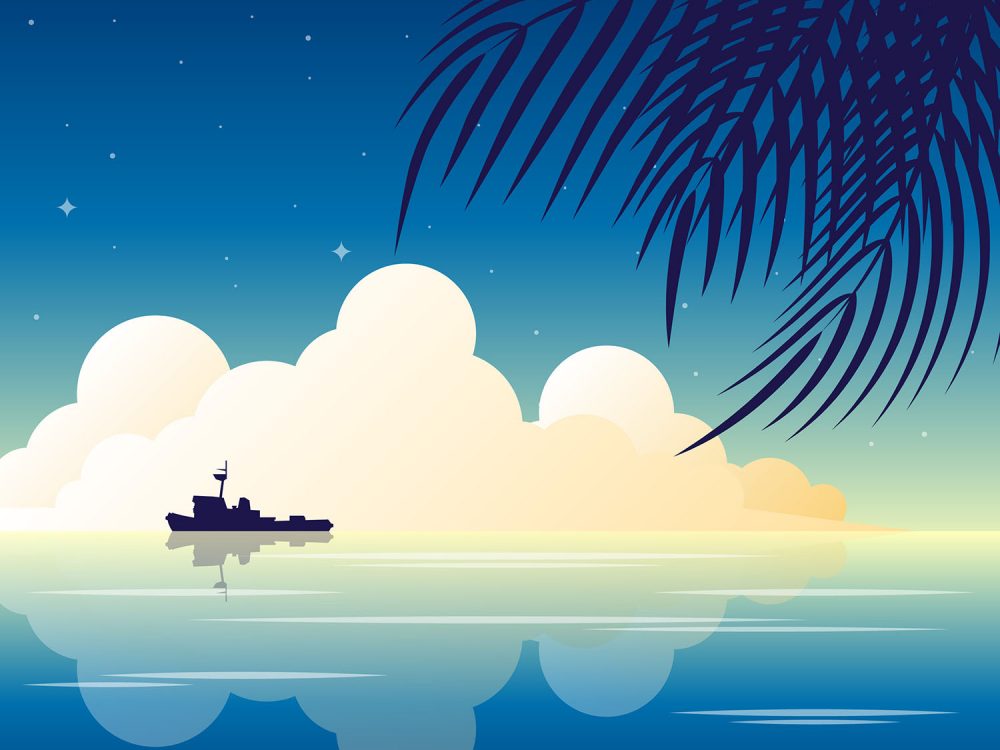 Tropical Landscape Illustration