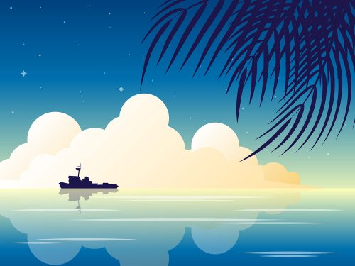 Tropical Landscape Illustration