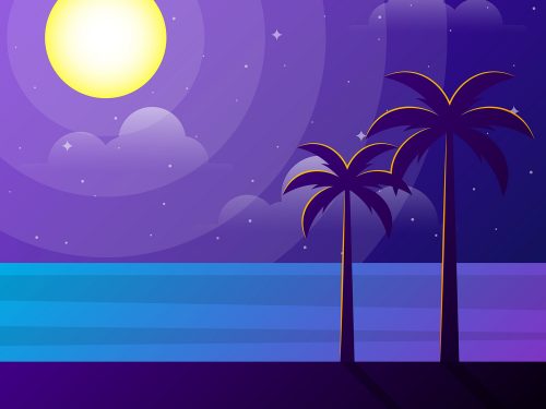 Tropical Landscape Illustration