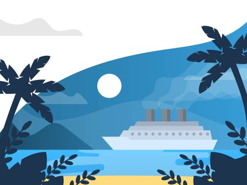 Tropical Landscape Illustration