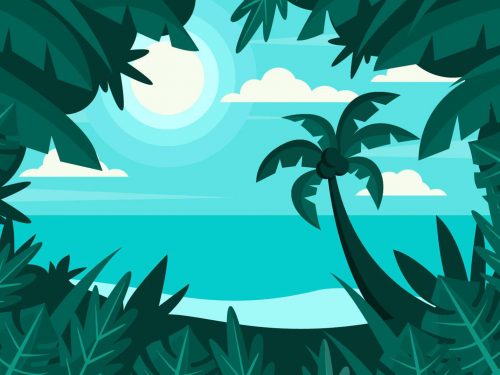 Tropical Landscape Illustration