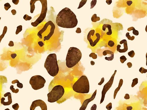 Watercolor Animal Print Free Pattern