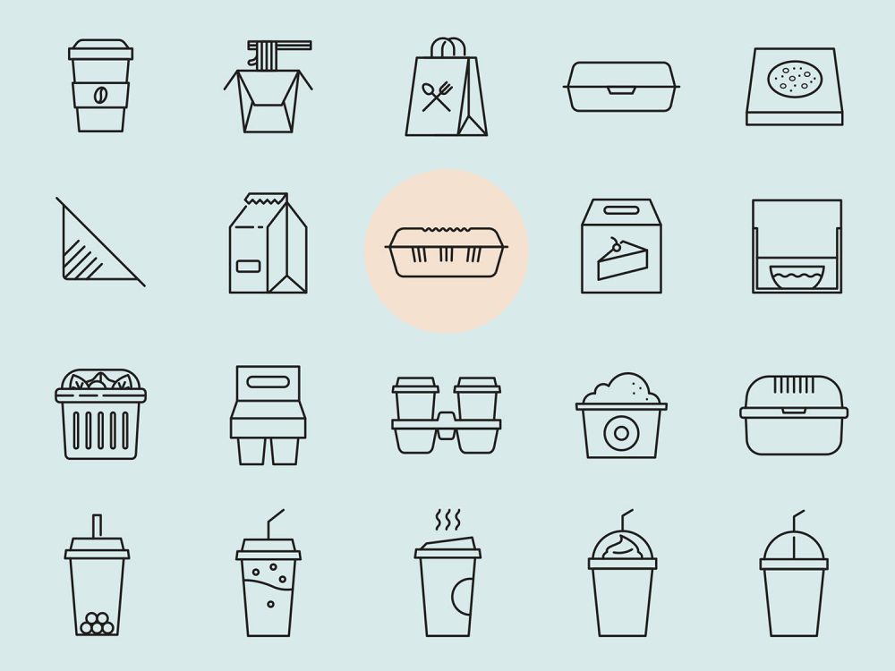 20 Takeaway Vector Icons