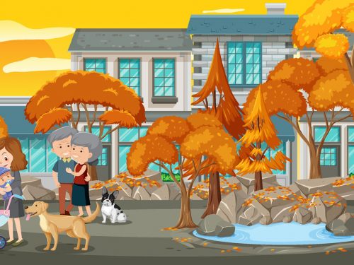 Autumn Scenery Vector Illustration