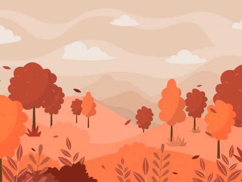 Autumn Scenery Vector Illustration