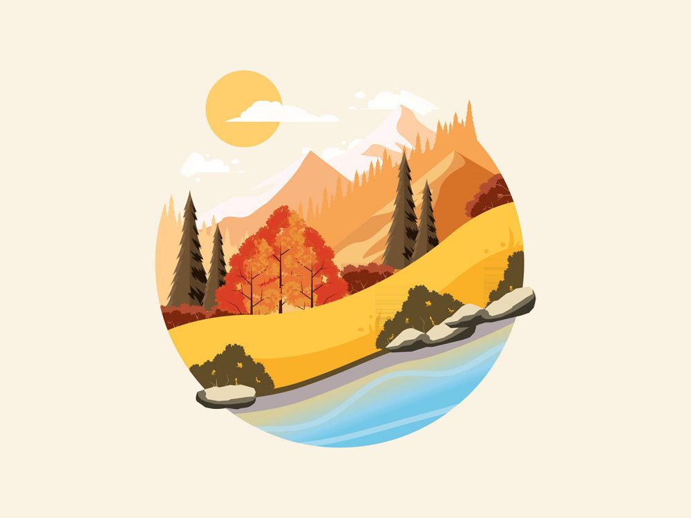 Autumn Scenery Vector Illustration