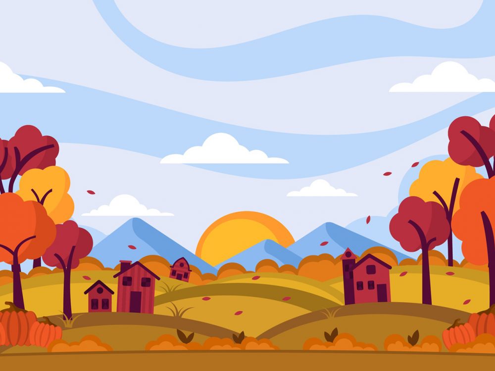 Autumn Scenery Vector Illustration