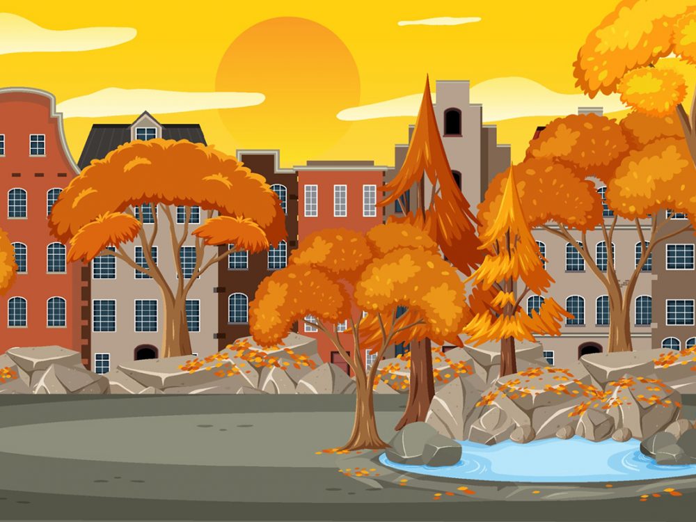 Autumn Scenery Vector Illustration
