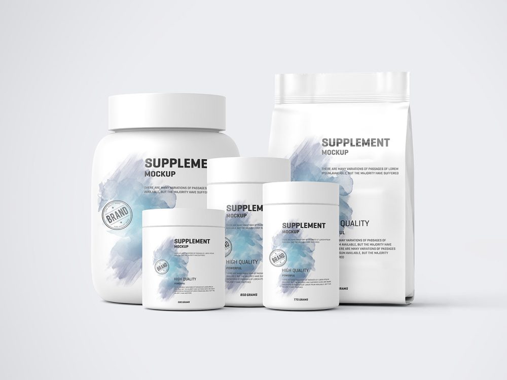 Free Protein Pack and Jar Mockups