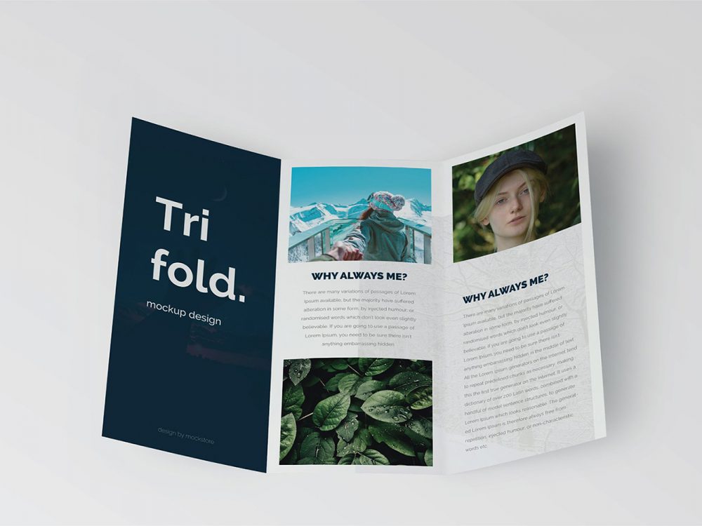 Free Trifold Brochure Mockup