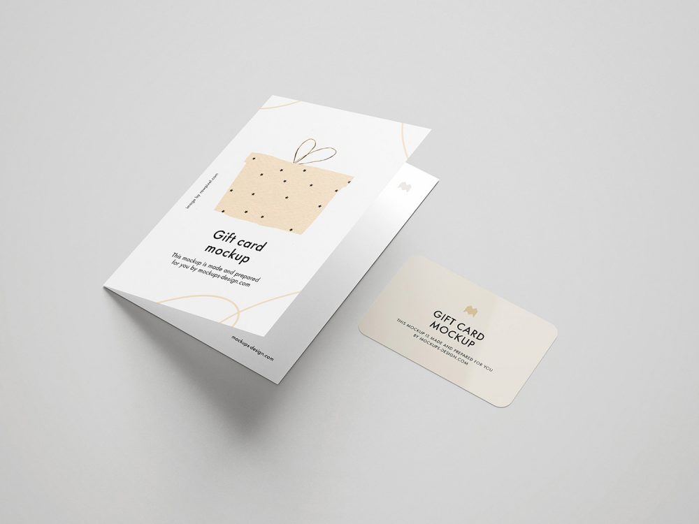 Gift Card Presentation Free Mockup