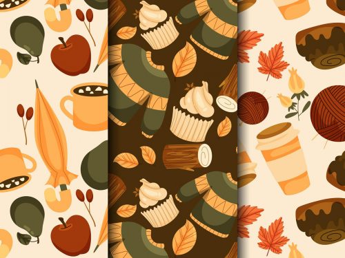 Hand Drawn Autumn Pattern Collection