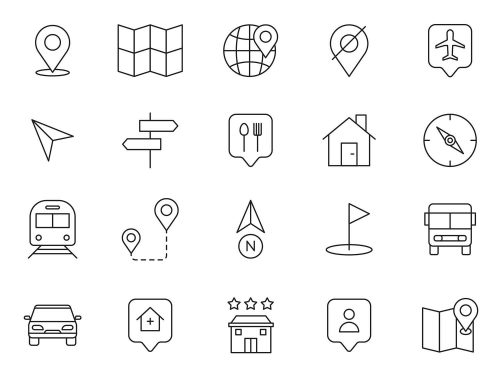 Map Navigation Vector Icons