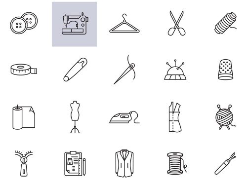 Seamstress Vector Icons